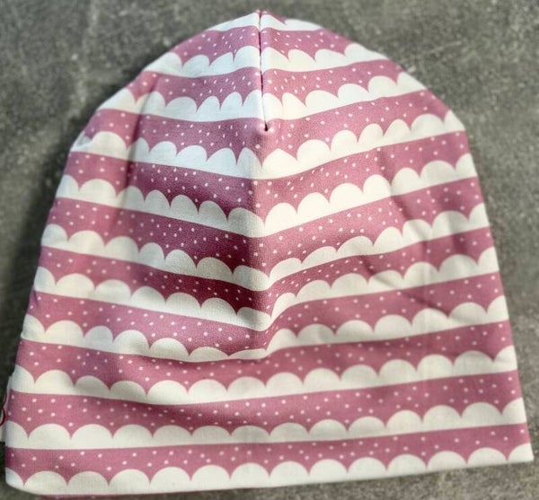 Beanie Rosa/Weiss Muster 53-55cm