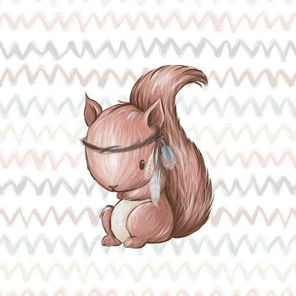 Sweat Panel 40 x 50 cm Forest Friends Eichhorn