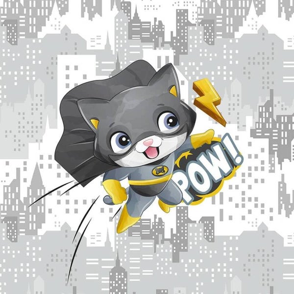 Sweat Panel 40×50 cm kleiner Held Katze gelb