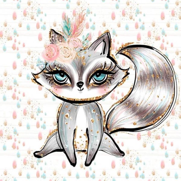 Sweat Panel 40×50 cm Waschbär Boho