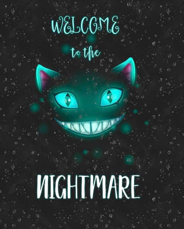 Sweat Panel 55×80 cm Grinsekatze welcome to the nightmare