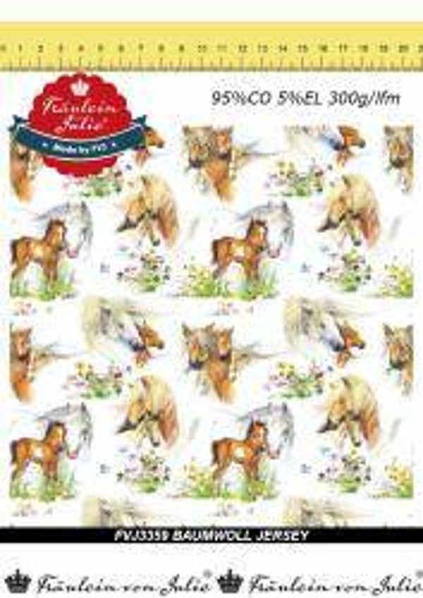 Baumwolljersey Pferde