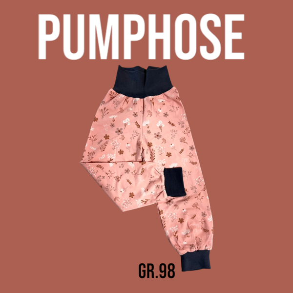 Pumphose Jersey Blumen Rosa Gr.98
