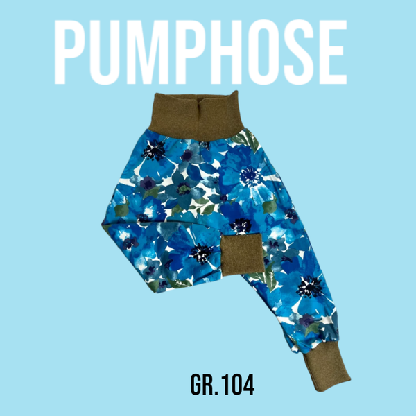 Pumphose Jersey Blau Blumen Gr.104