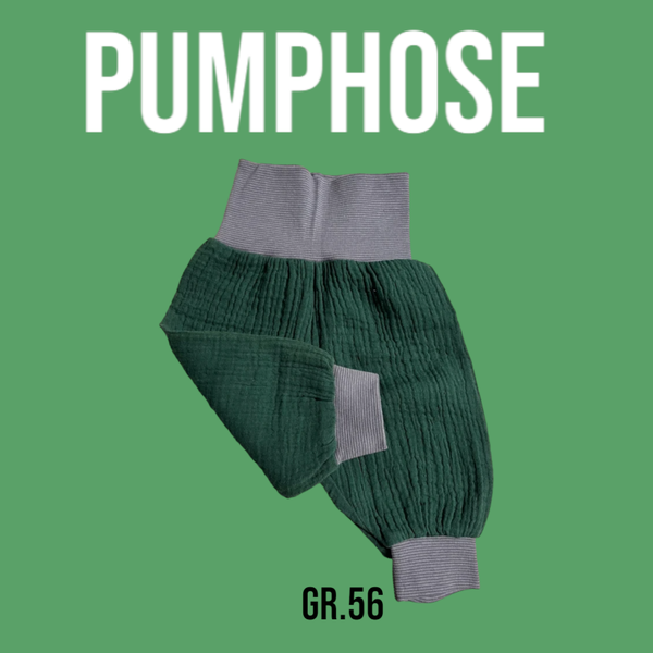 Pumphose Musselin Uni Grün Gr.56