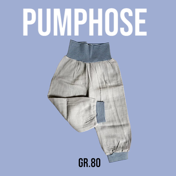 Pumphose Musselin Uni Grau Gr.80