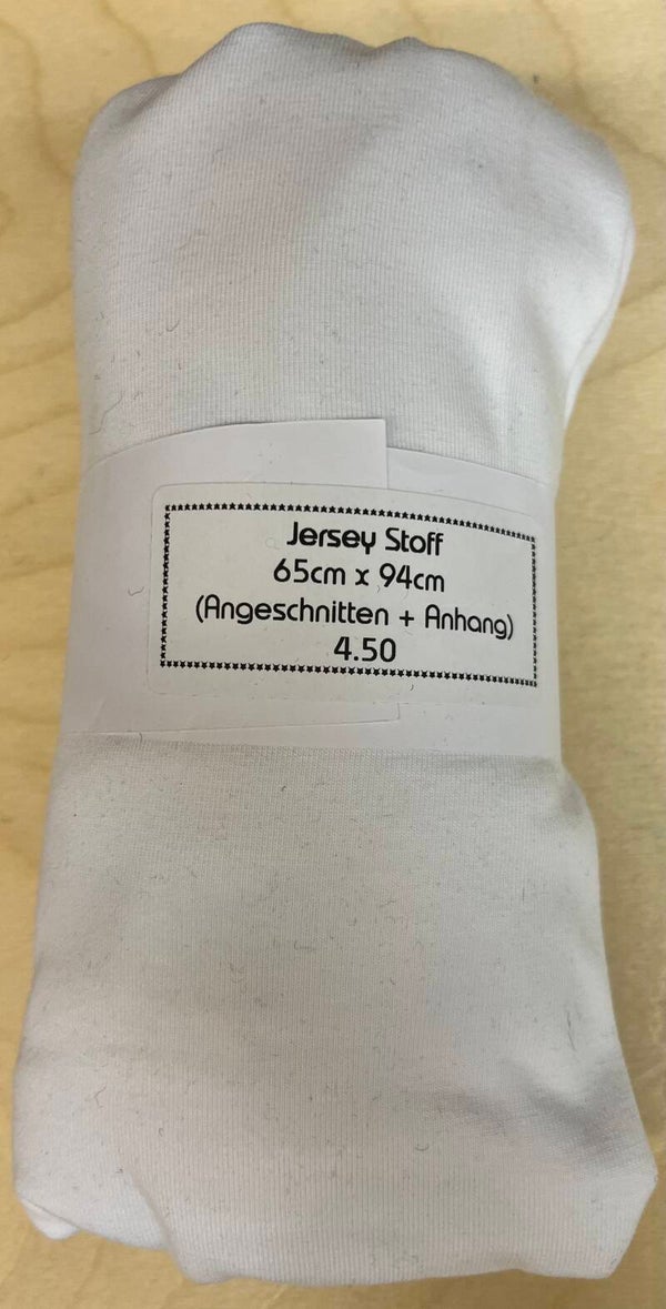 Reststück Jersey Uni Weiss 65x94cm