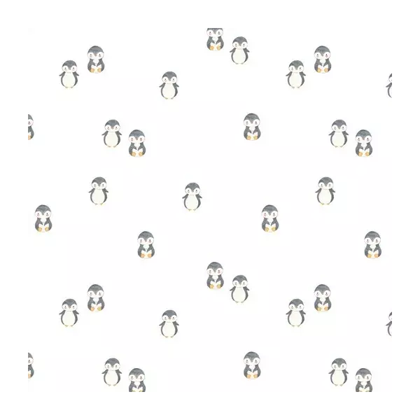 Baumwolljersey Pinguin Weiss