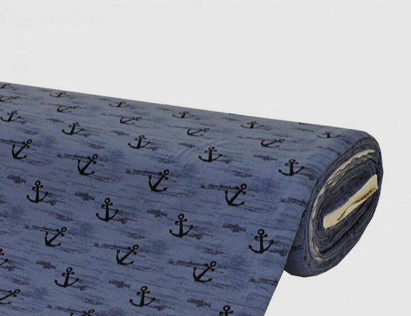 Baumwolljersey Anker Meliert