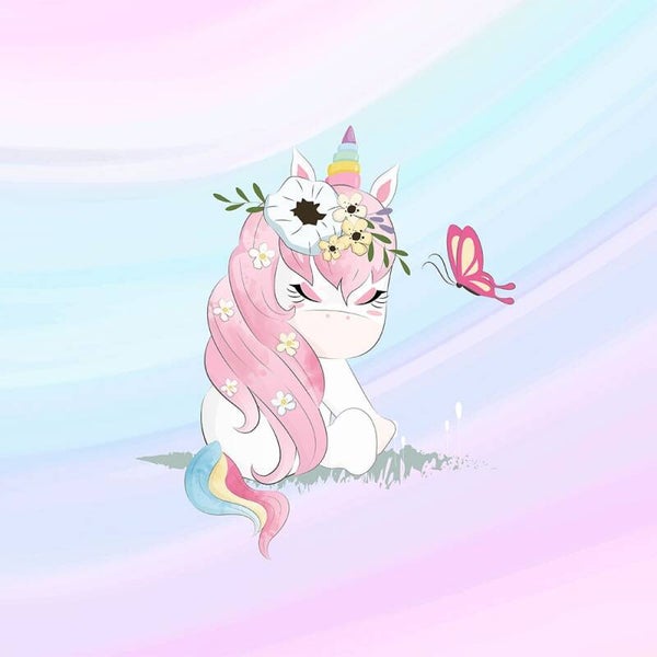 Sweat Panel 40x50cm Regenbogen Einhorn