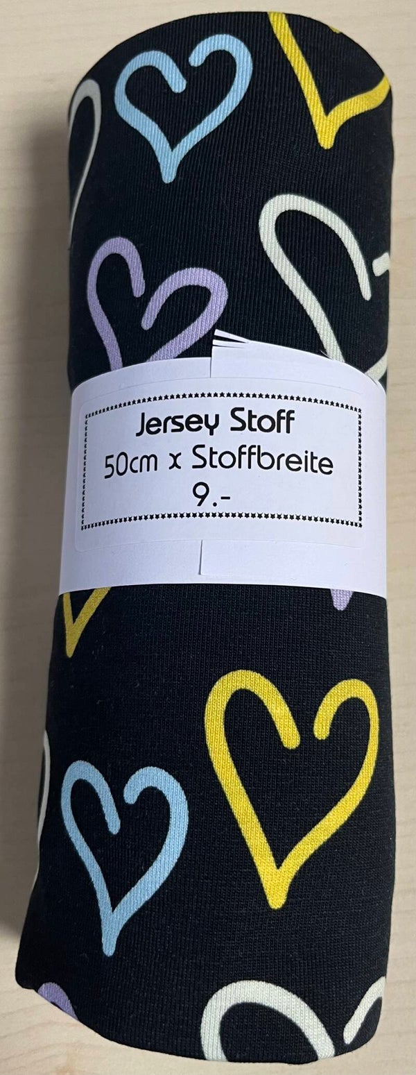 Reststück Jersey Herzen 50cm x SB