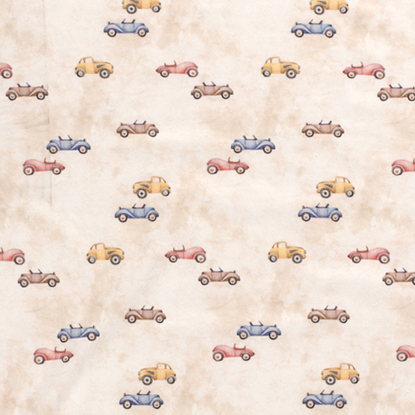 Baumwolljersey Digital Print Auto Wollweiss