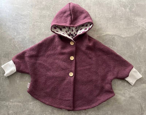 Wollwalk Jacke Beere/Blätter Gr.98