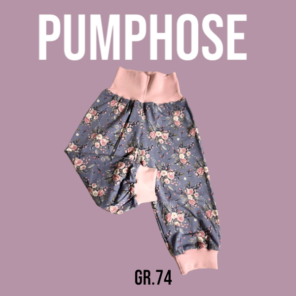 Pumphose Jersey Flieder Blumen Gr.74