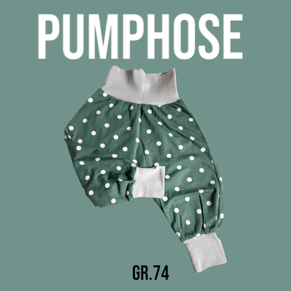 Pumphose Jersey Altgrün Punkte Gr.74
