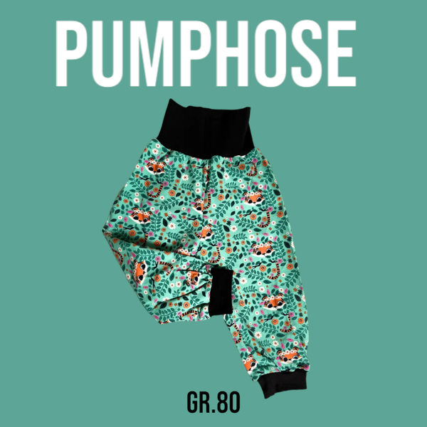Pumphose Jersey Grün mit Tiger und Blätter Gr.80