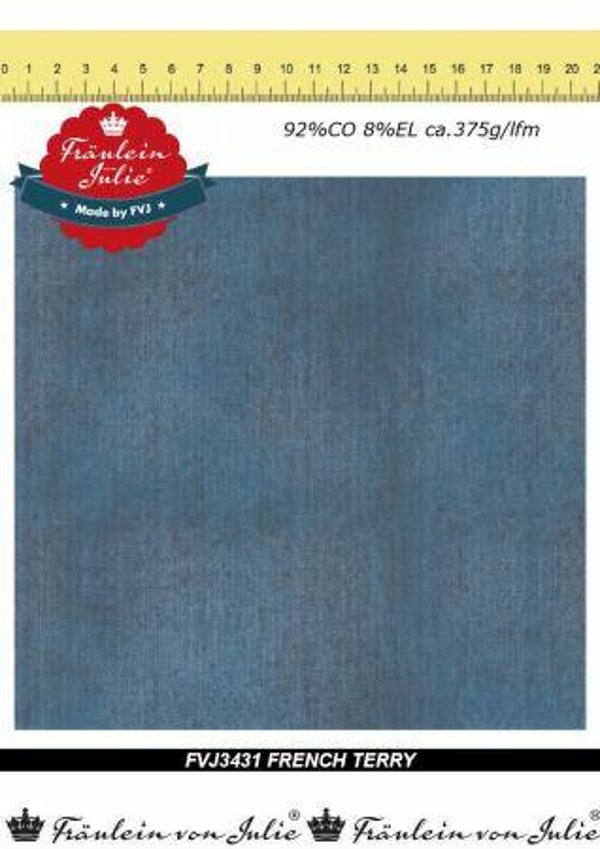 French Terry Used Blau