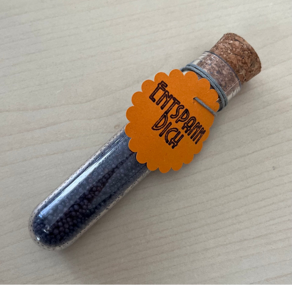 Reagenzgläschen Badesalz Entspann Dich