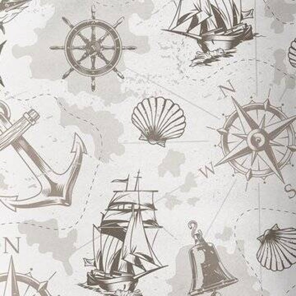 Baumwolljersey Anker und Schiff