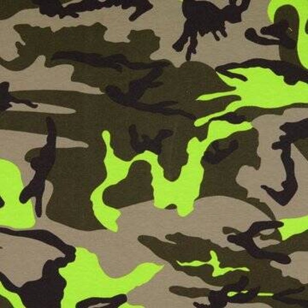 Baumwolljersey Camouflage grau/grün