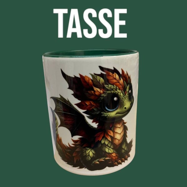 Tasse Dunkel Grün Drache