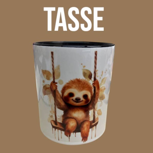Tasse Schwarz Faultier