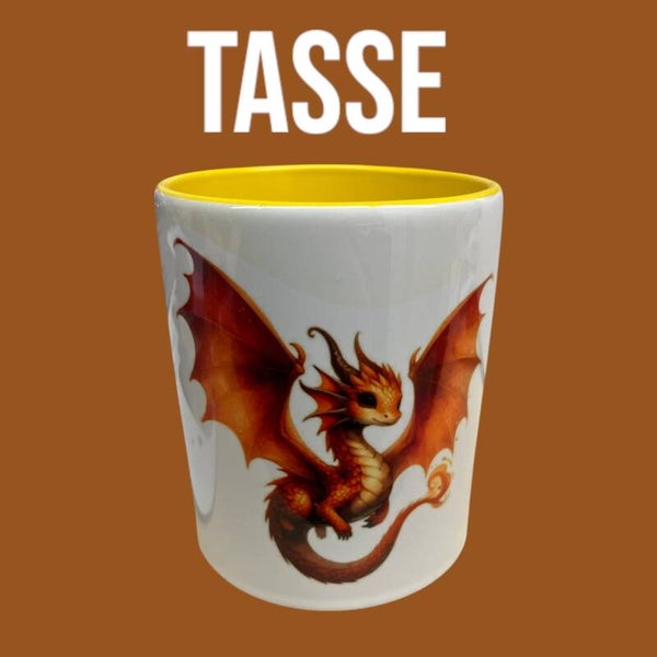 Tasse Gelb Drache