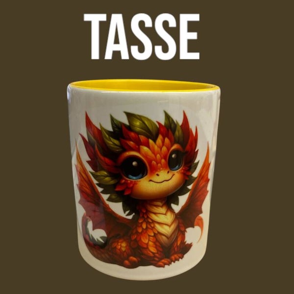 Tasse Gelb Drache