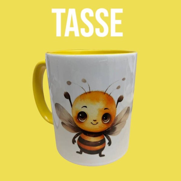 Tasse Gelb Biene und Sonnenblumen