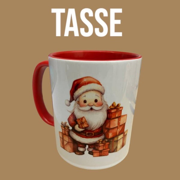 Tasse Rot Samichlaus + Rudolf