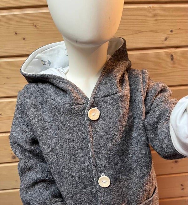 Wollwalk Jacke Grau/Pinguin Gr.98/104