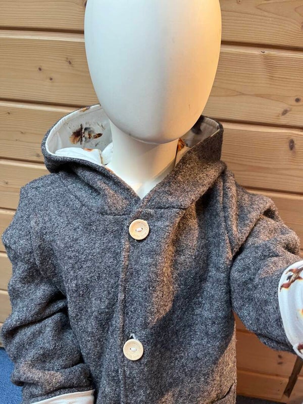 Wollwalk Jacke Grau/Eichhörnchen Gr.104/110
