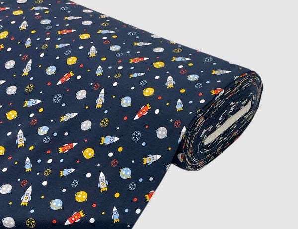 Baumwolljersey Weltraum Blau