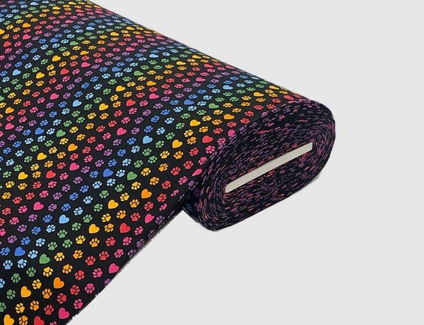 Baumwolljersey Tatzen Farbig