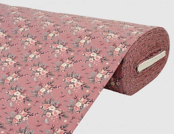Baumwolljersey Rosen Altrosa