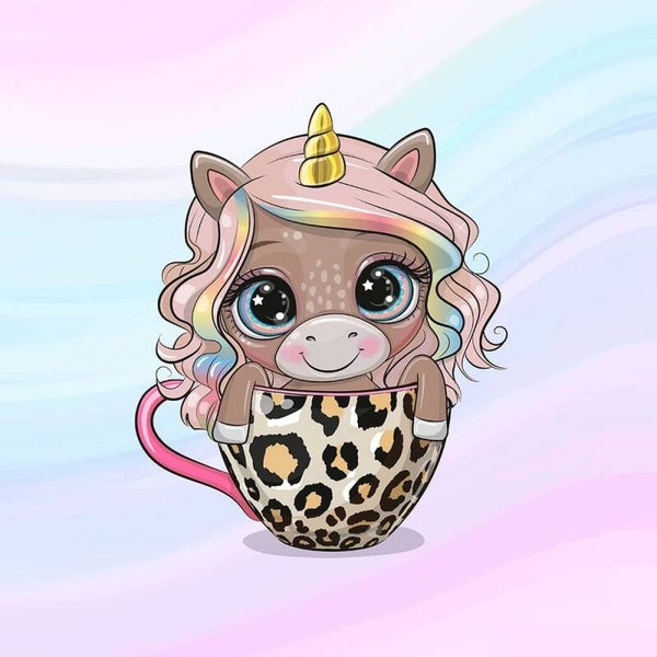 Sweat Panel 40x50cm Einhorn Coffee