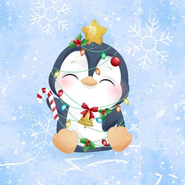 Sweat Panel 40x50cm Weihnachts Pinguin