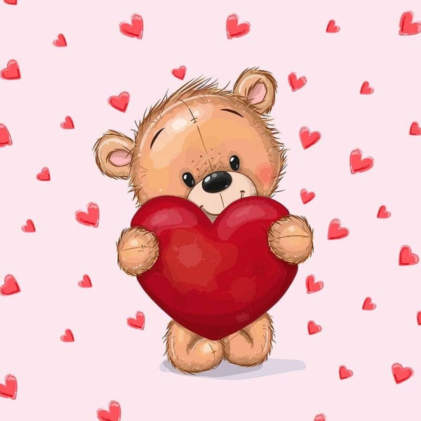 Sweat Panel 40x50cm Bär mit Herz