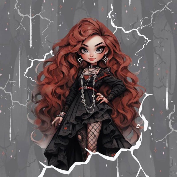 Sweat Panel 40x50cm Goth Girls Redhead