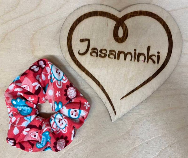 Scrunchies Blumen mit Gesicht