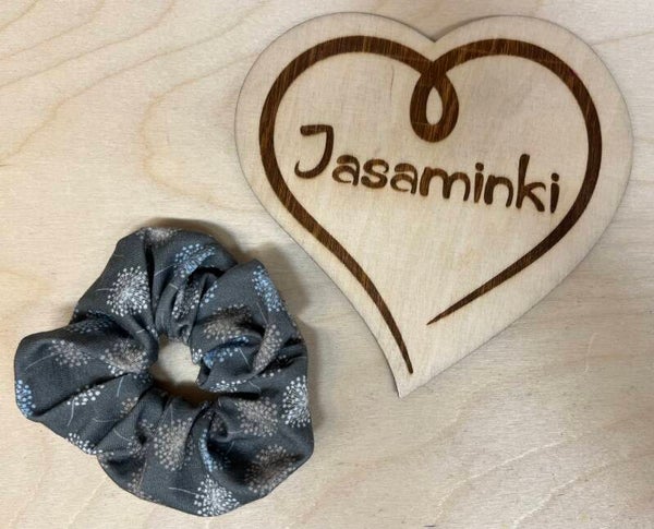 Scrunchies Pusteblume Grau