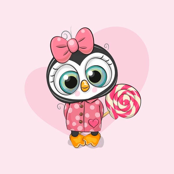 Sweat Panel 40x50cm Pinguin mit Schleife