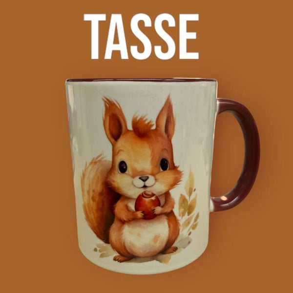 Tasse Bordeux Erdmännchen + Eichhörnchen