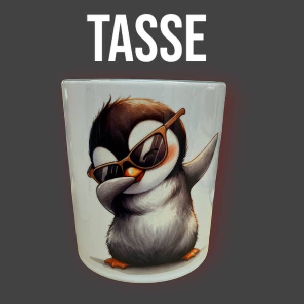 Tasse Grau Pinguin