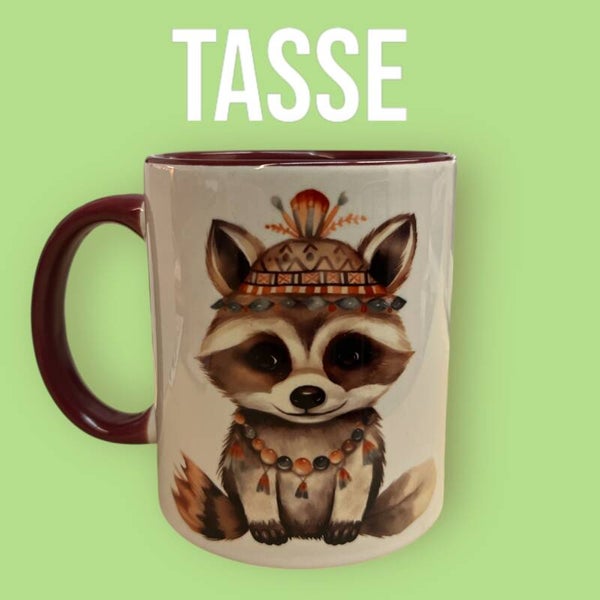 Tasse Bordeaux Waschbäre