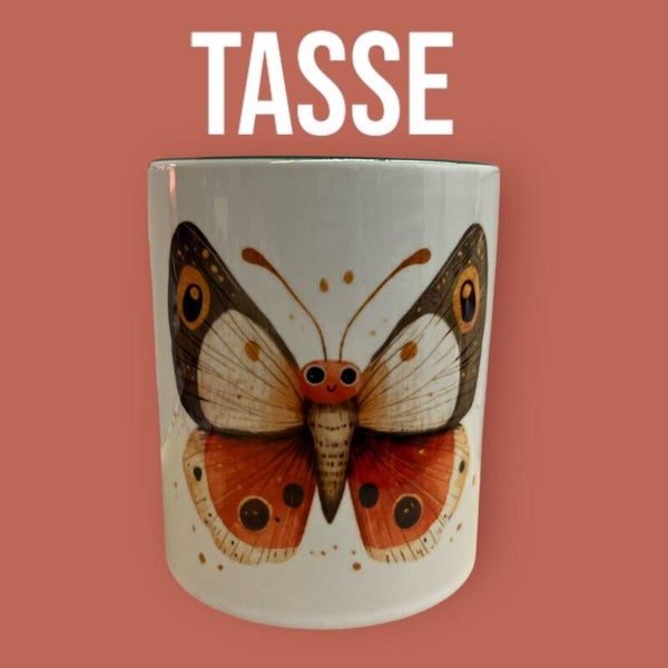 Tasse Dunkel Grün Schmetterling