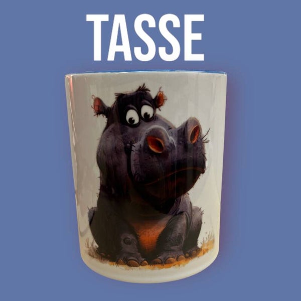 Tasse Blau Nilpferd