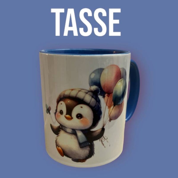 Tasse Blau Pinguine