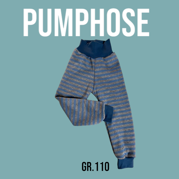 Pumphose Alpenfleece Streifen Grau/Blau Gr.110