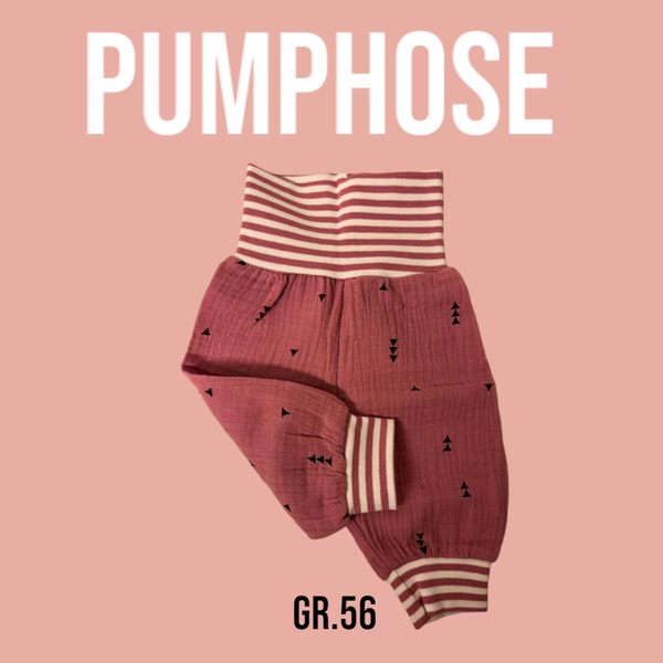 Pumphose Musselin Beere mit Dreiecke Gr.56